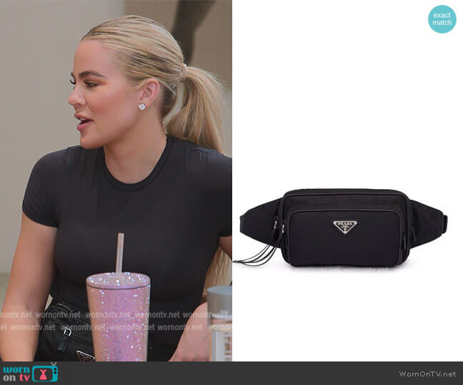 Prada Logo Plaqwue Belt Bag worn by Khloe Kardashian (Khloe Kardashian) on The Kardashians
