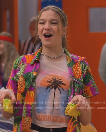 Presley’s sunrise graphic tank on Side Hustle