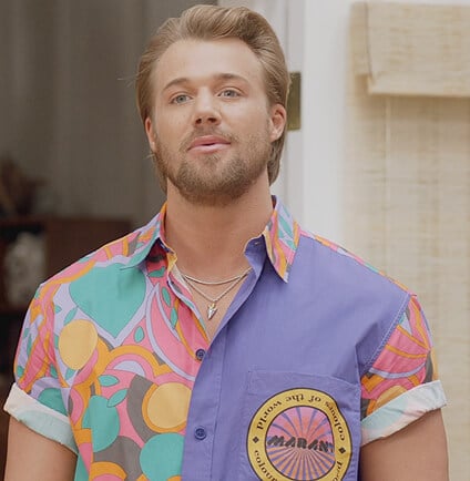 JJ’s multicolored print shirt on All American