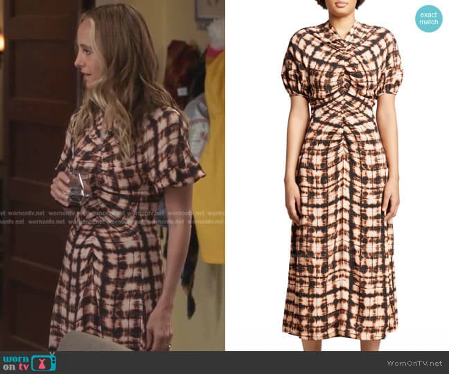 Proenza Schouler Tie-Dye Cinched Dress worn by Teddy Altman (Kim Raver) on Greys Anatomy