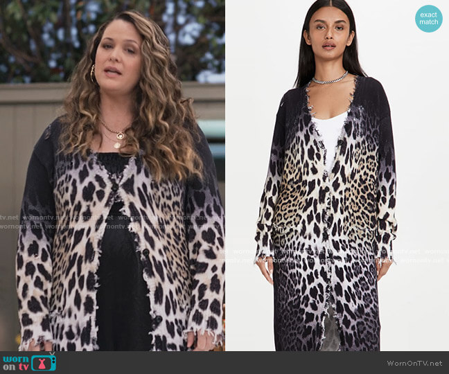 R13 Frayed leopard Cardigan