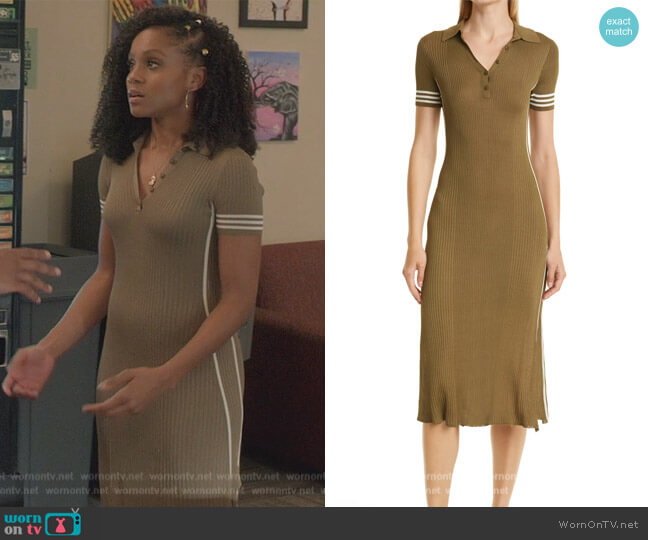 Rag and Bone Peyton Polo Midi Dress worn by Simone (Geffri Hightower) on All American Homecoming