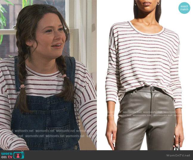 Rag and Bone The Knit Striped Long-Sleeve Top worn by Jen (Katie Lowes) on How We Roll