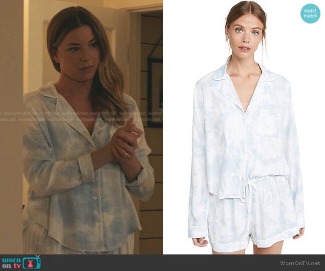 Rails Kellen Long Sleeve Shorts Pajama Set worn by Nicolette Nevin (Emily VanCamp) on The Resident