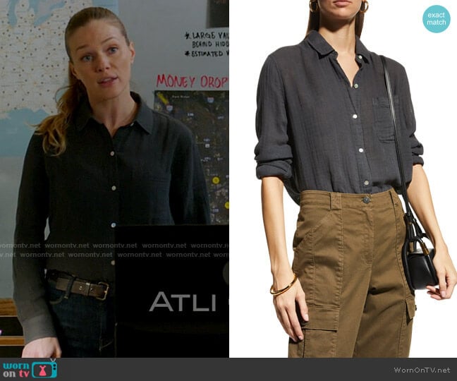 Rails Ellis Shirt in Washed Black worn by Hailey Upton (Tracy Spiridakos) on Chicago PD