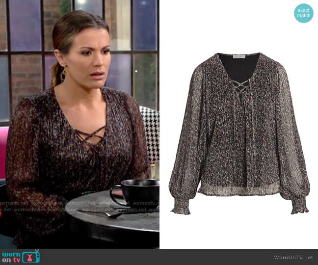 Ramy Brook Shiloh Top worn by Chelsea Lawson (Melissa Claire Egan) on The Young and the Restless