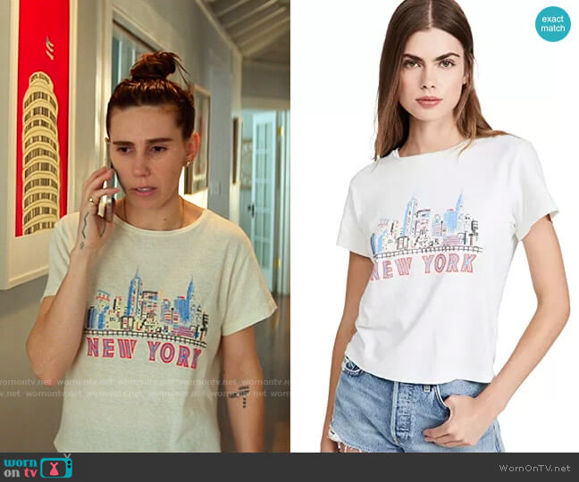 Re/Done Classic Tee NY Skyline worn by Annie (Zosia Mamet) on The Flight Attendant