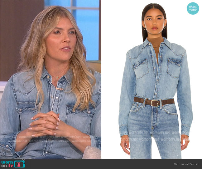 re/done 50s Sawtooth Western Shirt worn by Amanda Kloots on The Talk