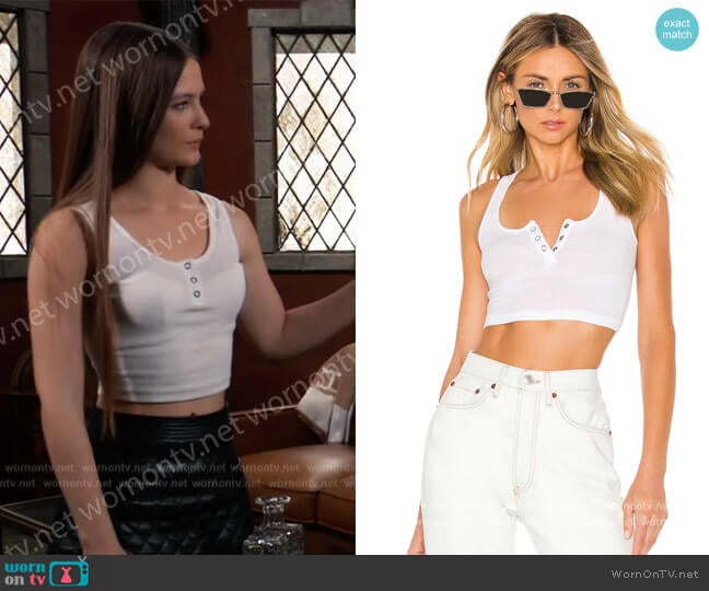 re/done Henley Crop Top worn by Esme (Avery Kristen Pohl) on General Hospital