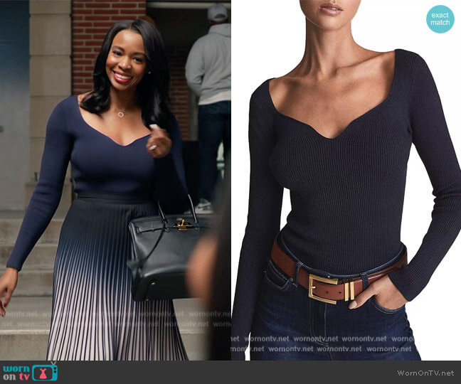 Reiss Emira Ribbed Top
