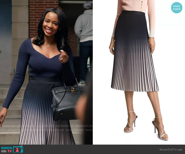 Reiss Marlie Ombré Pleated Skirt