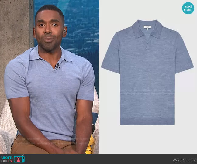 Reiss Duchie Solid Wool Polo Shirt worn by Justin Sylvester on E! News