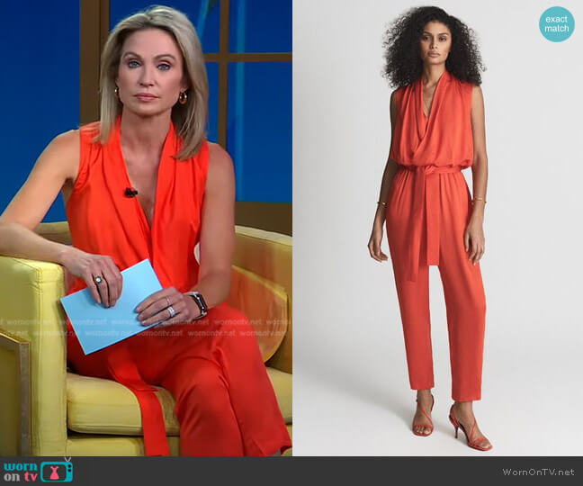 Reiss Kali Jumpsuit worn by Amy Robach on Good Morning America