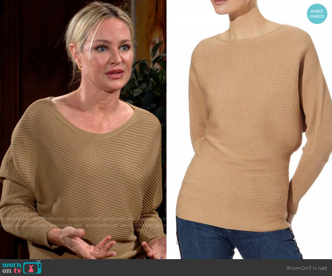 Reiss Lorena Sweater worn by Sharon Newman (Sharon Case) on The Young and the Restless