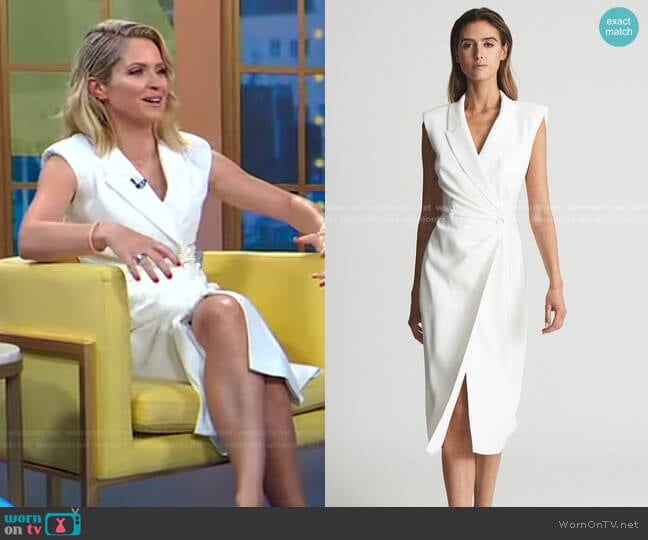 Reiss Cecile Tux Bodycon Midi Dress worn by Sara Haines on Good Morning America