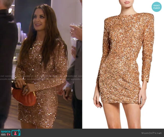 Retrofete Nikki Mini Sequin Dress worn by Kyle Richards on The Real Housewives of Beverly Hills