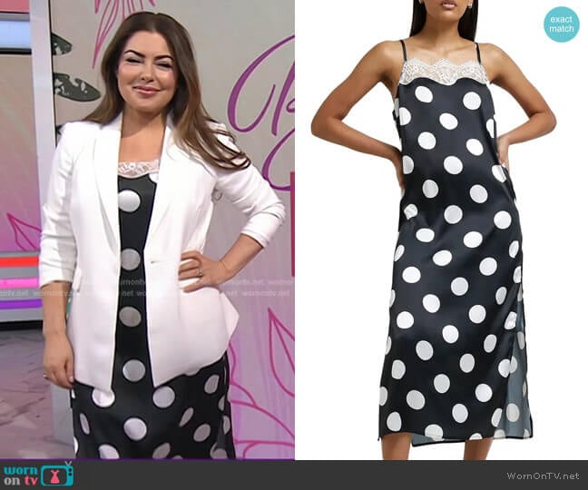 River Island Polka Dot Print Slipdress worn by Bobbie Thomas on Today