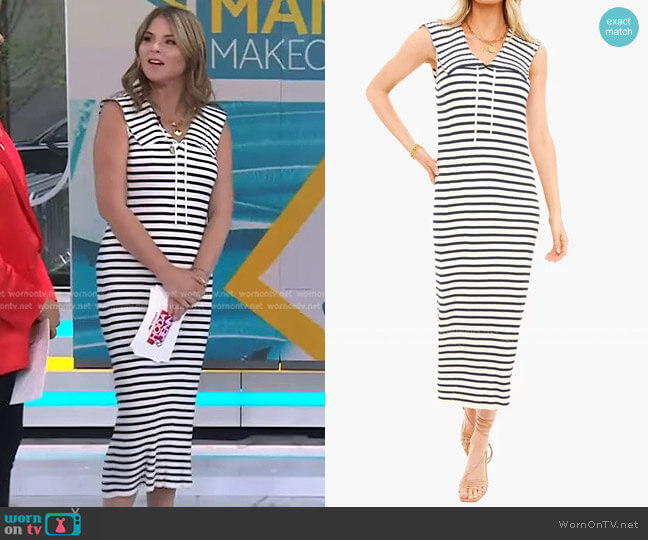 Rixo Mono Stripe Antibes Dress worn by Jenna Bush Hager on Today
