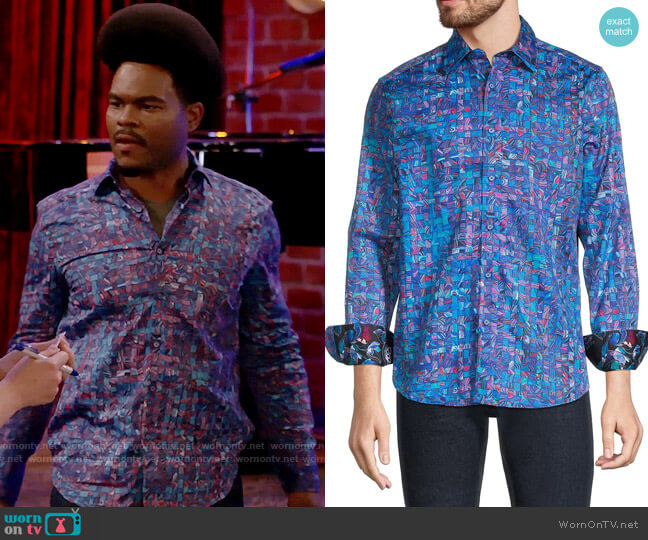 Robert Graham Decio Shirt worn by Carter (Julian Gant) on Call Me Kat