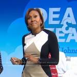Robin’s colorblock sheath dress on Good Morning America