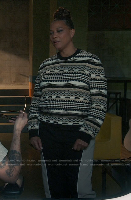 Robyn’s patterned sweater on The Equalizer