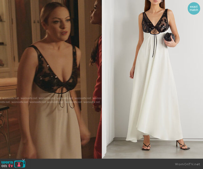 Rodarte Sequinned Tulle and Silk Dress worn by Fallon Carrington (Elizabeth Gillies) on Dynasty
