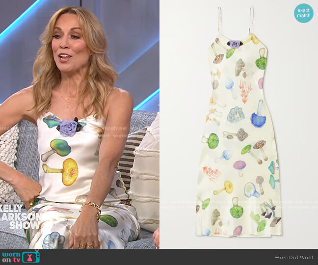 Rodarte Embellished printed silk midi dress