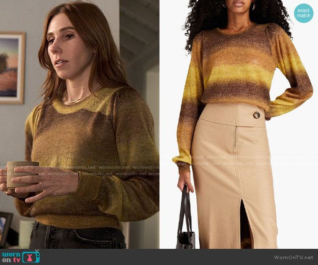Rodebjer Tahra Sweater worn by Annie (Zosia Mamet) on The Flight Attendant