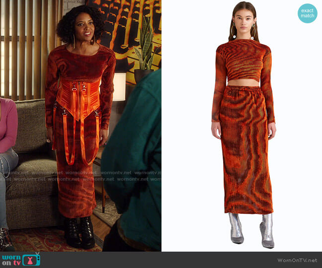 Ronny Kobo Gwen Top worn by Wickie Roy (Renée Elise Goldsberry) on Girls5eva