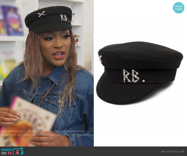 Ruslan Baginskiy Crystal Embellished Baker Boy Hat worn by Drew Sidora on The Real Housewives of Atlanta