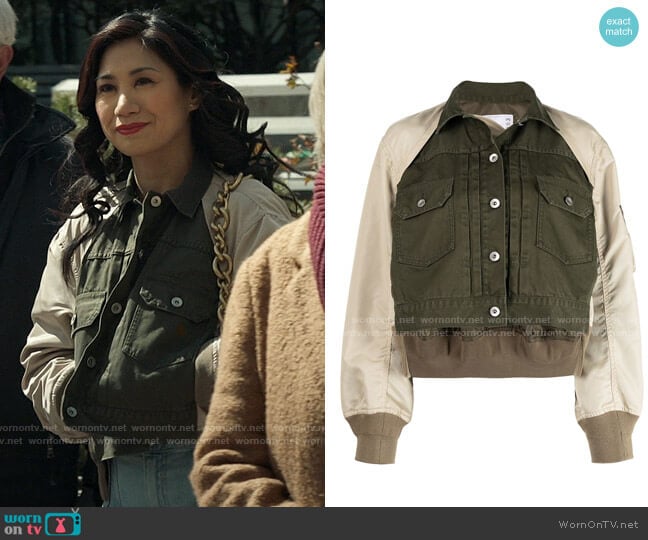 Sacai Panelled Bomber Jacket worn by Melody Bayani (Liza Lapira) on The Equalizer