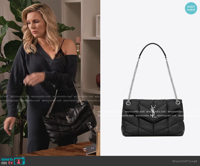 Saint Laurent Puffer Small Chain Bag in Quilted Lambskin worn by Brianna (June Raphael) on Grace and Frankie