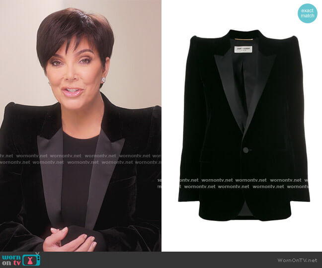 WornOnTV: Kris's black velvet blazer on The Kardashians Kris