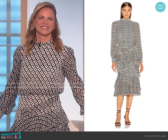 Saloni Isa Ruffle Dress worn by Natalie Morales on The Talk