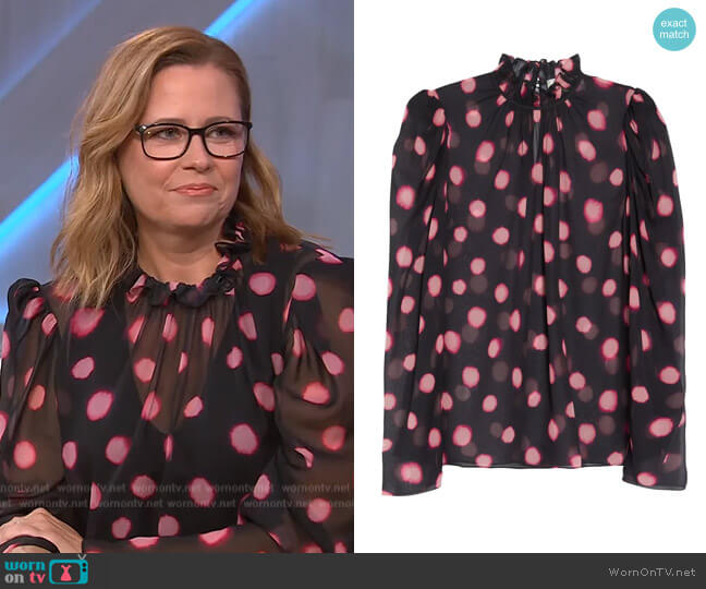 Saloni Mel-B Polka Dot Silk Blouse
