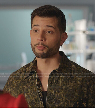 Sam’s leopard zipped shirt on Dynasty