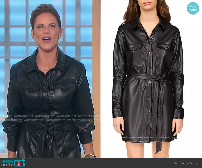 Sanctuary Faux Leather Shirtdress worn by Natalie Morales on The Talk