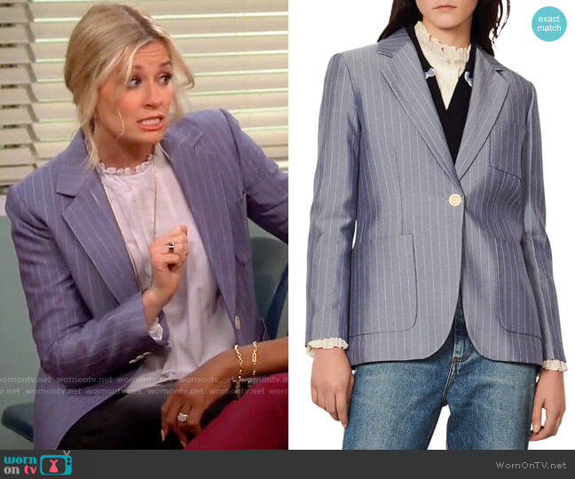 Sandro Huguita Blazer worn by Gemma (Beth Behrs) on The Neighborhood