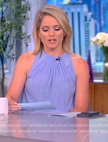 Sara’s blue halter neck dress on The View