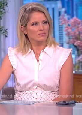 Sara’s white ruffle top on The View