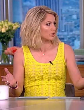 Sara’s yellow pointelle sleeveless dress on The View