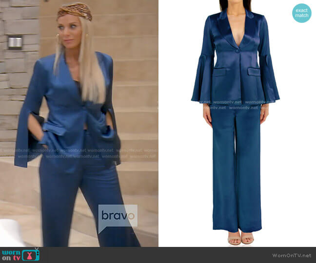 Kyle x Shahida Satin Blazer Jacket worn by Dorit Kemsley on The Real Housewives of Beverly Hills