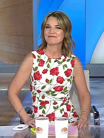 Savannah’s white rose print dress on Today