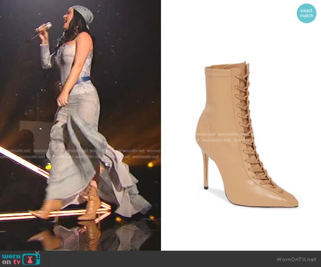 Schutz Tennie Pointed Toe Lace-Up Boot worn by Katy Perry on American Idol