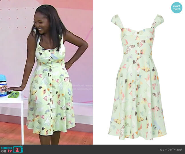 Slate & Willow Butterfly Cap Sleeve Dress worn by Makho Ndlovu on Today