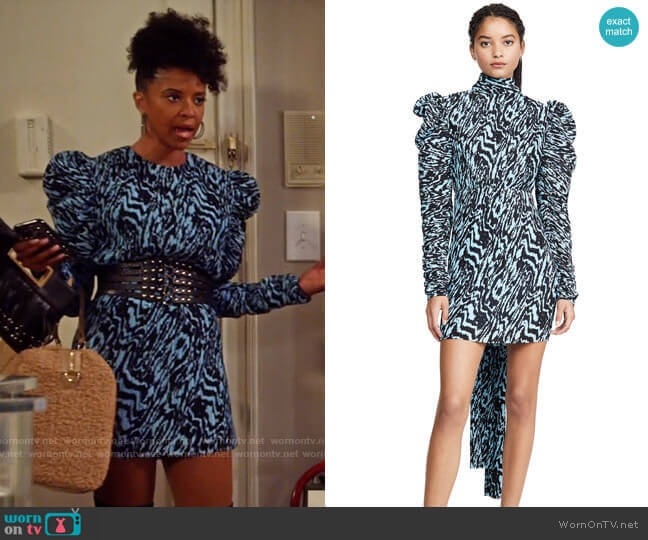 Solace London Marne Mini Dress worn by Wickie Roy (Renée Elise Goldsberry) on Girls5eva