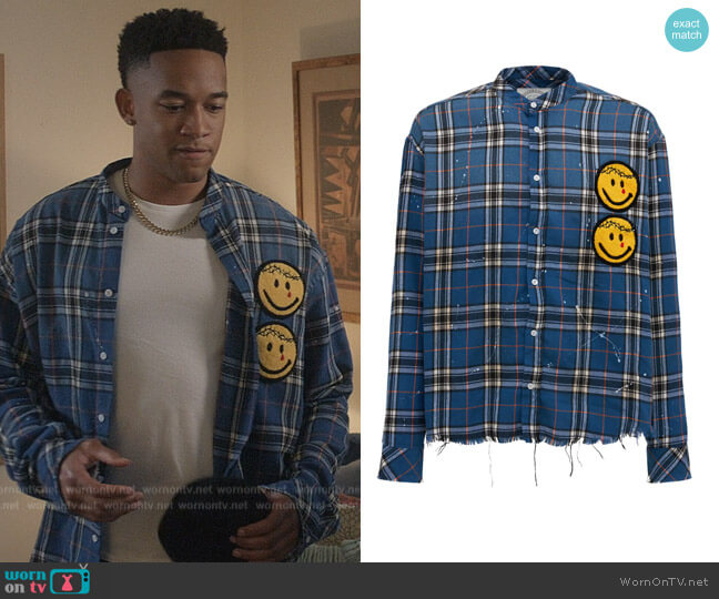 Someit Vintage Flannel Shirt worn by Damon (Peyton Alex Smith) on All American Homecoming