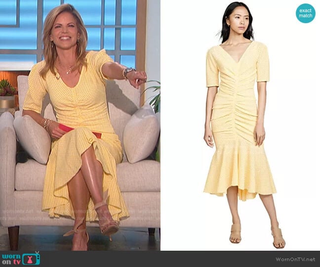 Staud Panier Dress worn by Natalie Morales on The Talk