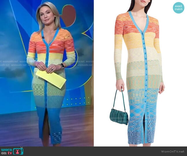 Staud Shoko Ombre Sweater Dress worn by Amy Robach on Good Morning America