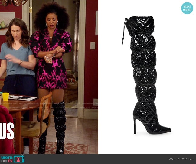 Steve Madden Silhouette Boots worn by Wickie Roy (Renée Elise Goldsberry) on Girls5eva